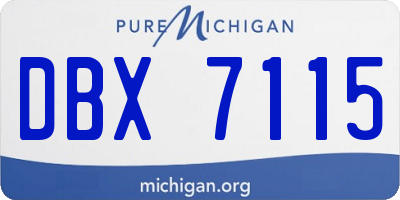 MI license plate DBX7115