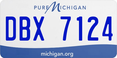 MI license plate DBX7124