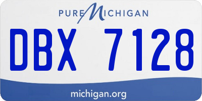 MI license plate DBX7128
