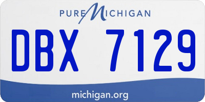 MI license plate DBX7129