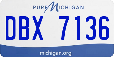 MI license plate DBX7136
