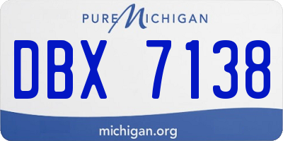 MI license plate DBX7138
