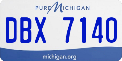 MI license plate DBX7140