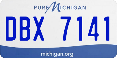 MI license plate DBX7141