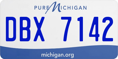 MI license plate DBX7142