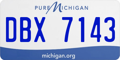 MI license plate DBX7143