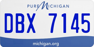 MI license plate DBX7145
