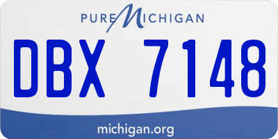 MI license plate DBX7148