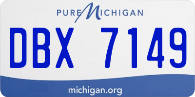 MI license plate DBX7149