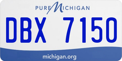 MI license plate DBX7150