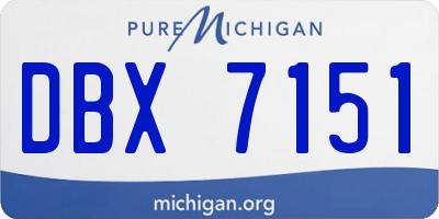 MI license plate DBX7151