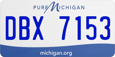 MI license plate DBX7153