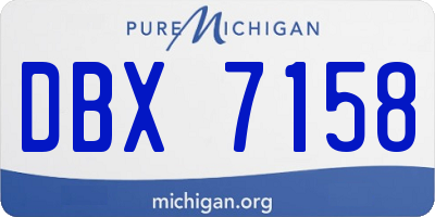 MI license plate DBX7158