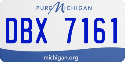 MI license plate DBX7161