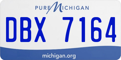 MI license plate DBX7164