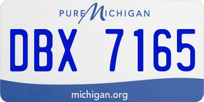 MI license plate DBX7165