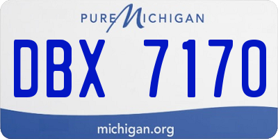 MI license plate DBX7170