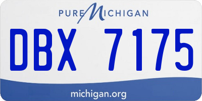 MI license plate DBX7175