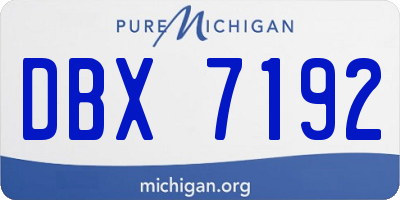 MI license plate DBX7192