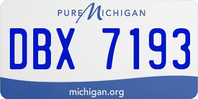 MI license plate DBX7193
