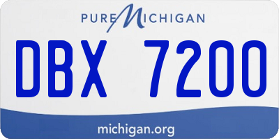 MI license plate DBX7200