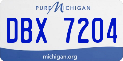 MI license plate DBX7204