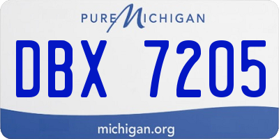 MI license plate DBX7205