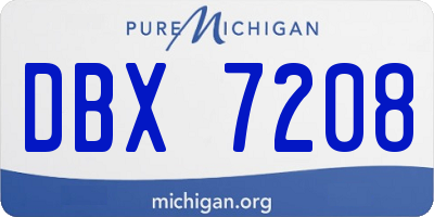 MI license plate DBX7208