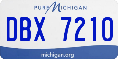 MI license plate DBX7210