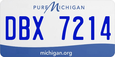 MI license plate DBX7214