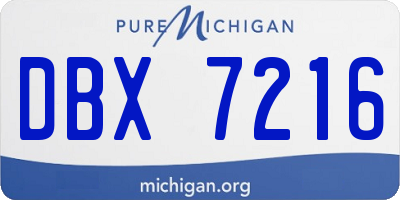 MI license plate DBX7216