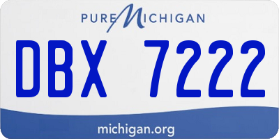 MI license plate DBX7222
