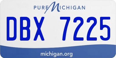 MI license plate DBX7225