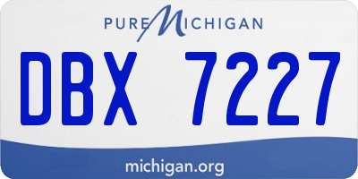 MI license plate DBX7227