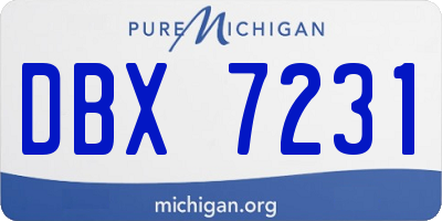 MI license plate DBX7231
