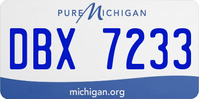 MI license plate DBX7233