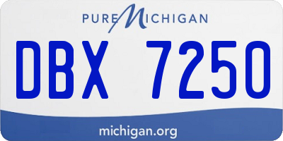 MI license plate DBX7250