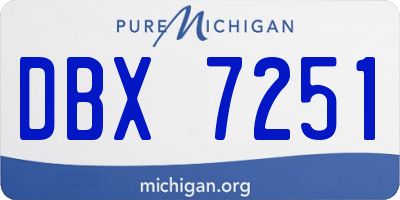MI license plate DBX7251