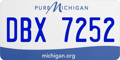MI license plate DBX7252