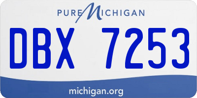 MI license plate DBX7253