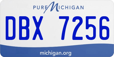 MI license plate DBX7256