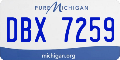 MI license plate DBX7259