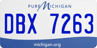 MI license plate DBX7263