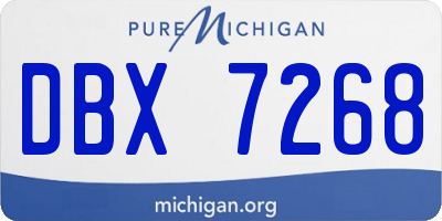MI license plate DBX7268