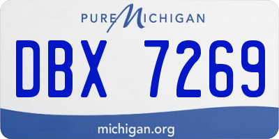 MI license plate DBX7269