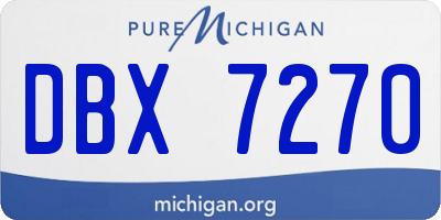 MI license plate DBX7270