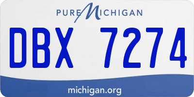 MI license plate DBX7274