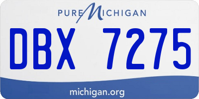 MI license plate DBX7275