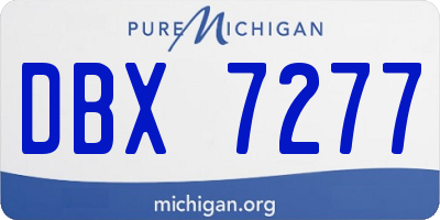 MI license plate DBX7277