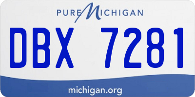 MI license plate DBX7281